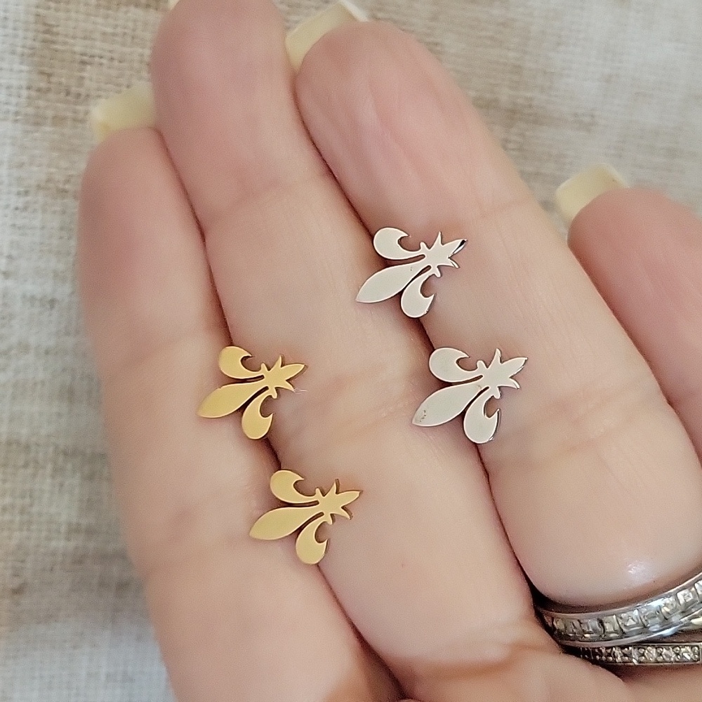 Fleur-de-Lis Stud Earrings, Choice Of Color